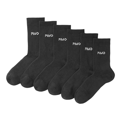 FWD Men's Mesh Crew Socks, Moisture-Wicking, 6-Pack