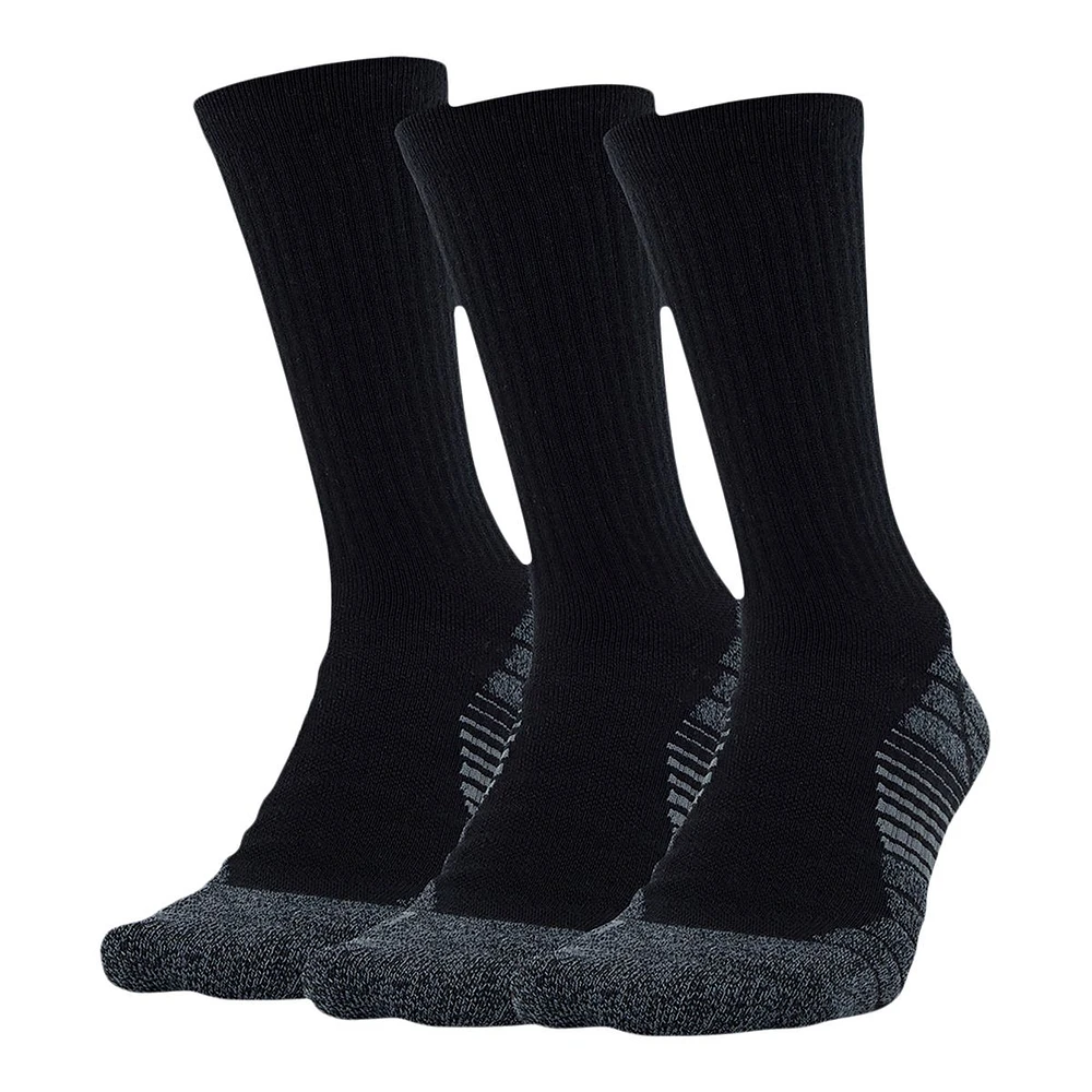 Under Armour Men's Elevated Performance Crew Socks, Medium Cushioned, 3-Pack