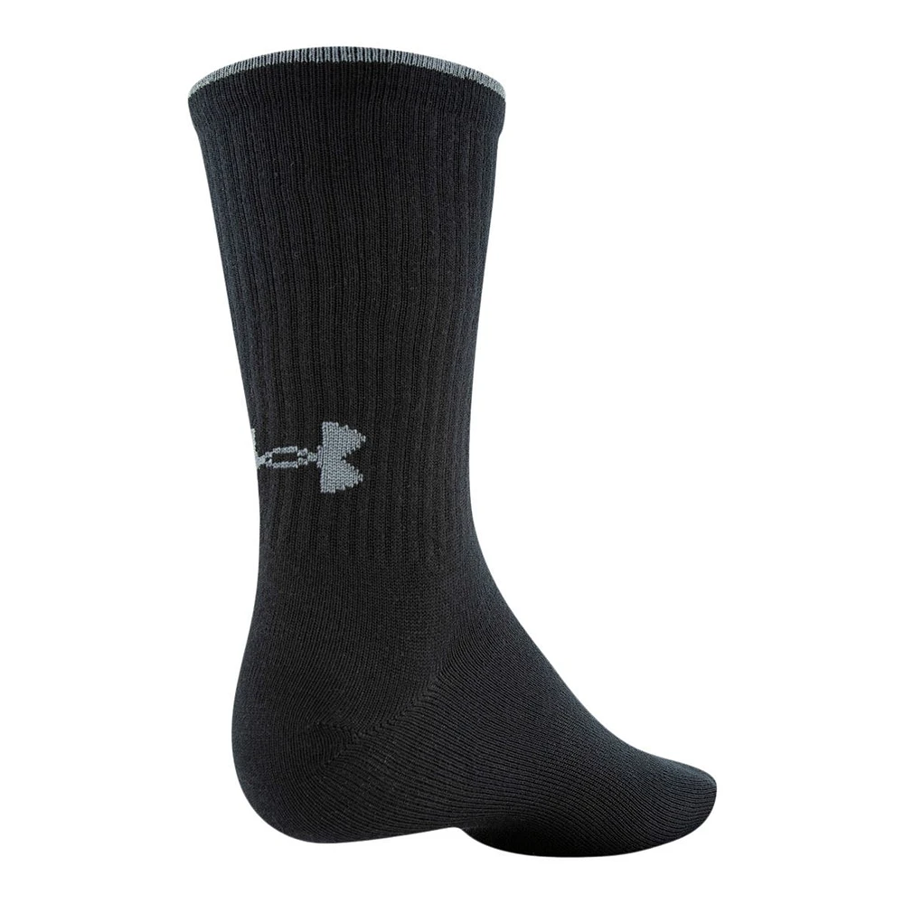 Under Armour Men's Essential Crew Socks, Breathable, 6-Pack