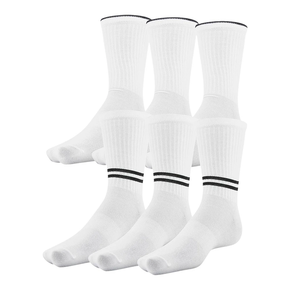 Under Armour Men's Essential Crew Socks, Breathable, 6-Pack