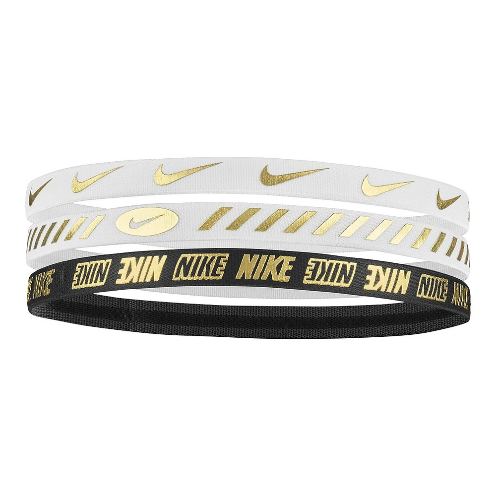 Nike Swoosh Sport Metallic Headband - 3 Pack