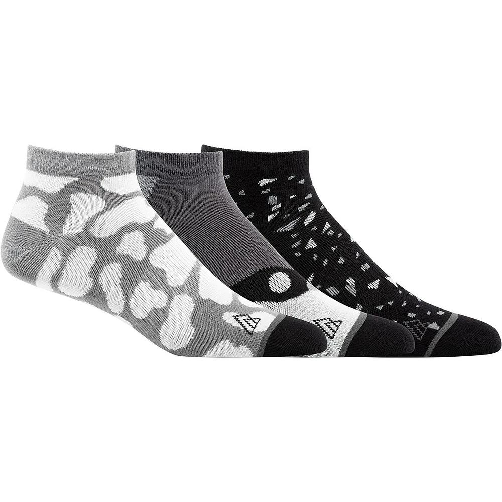 Ripzone Men's Greyscale No Show Socks - 3 Pack