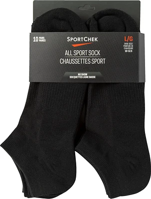 Sport Chek Men's All No-Show Socks, Arch Support, 10-Pack