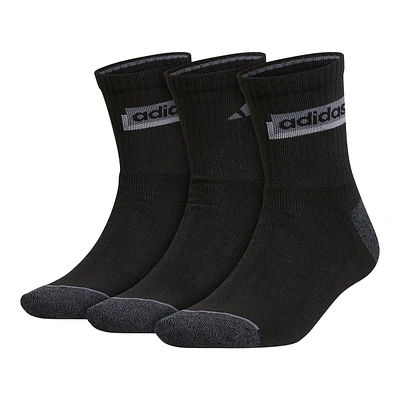 adidas Men's Sport Linear 2 Hi Quarter Crew Socks - 3 Pack