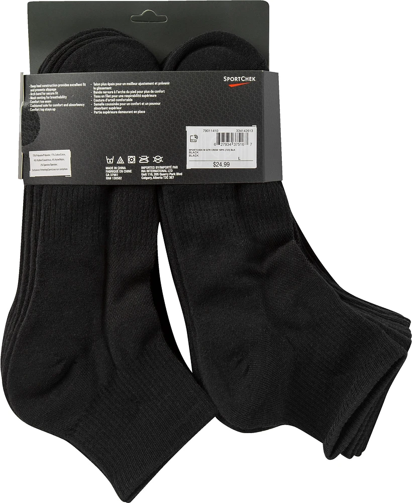 SportChek Men's Quarter Crew Socks - 10 Pack