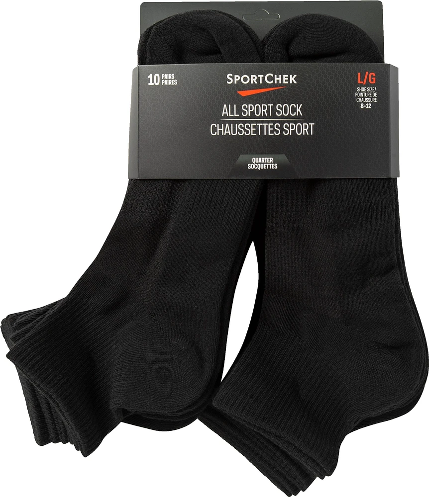 SportChek Men's Quarter Crew Socks - 10 Pack