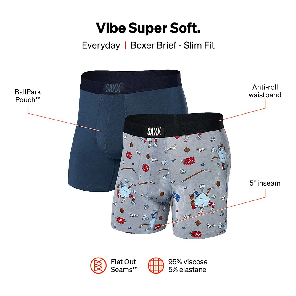 Saxx Men's Vibe Boxer Brief - 2 Pack