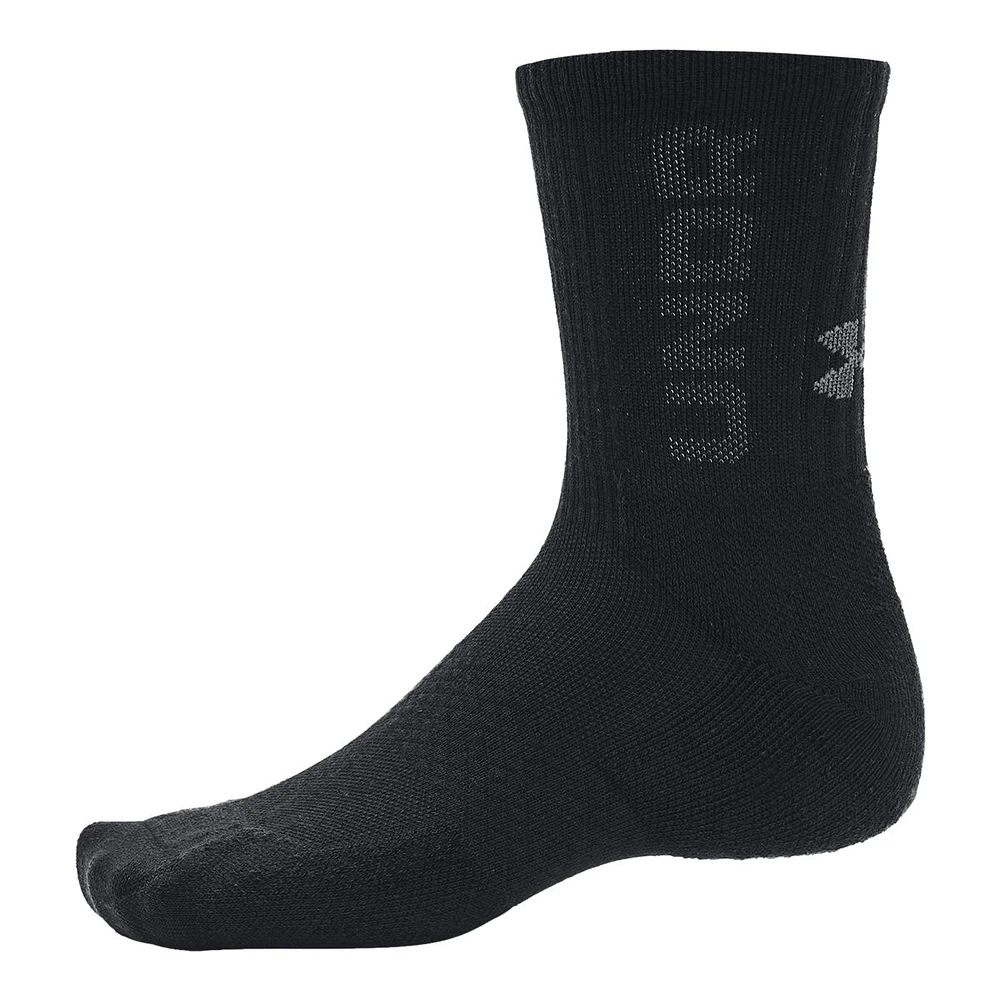 Under Armour Men's 3-Maker Medium Crew Socks - 3 Pack