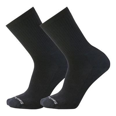 Smartwool Unisex Solid Rib Crew Socks - 2 Pack