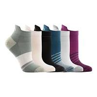 FWD Women's Rise No-Show Socks, Moisture-Wicking, 6-Pack