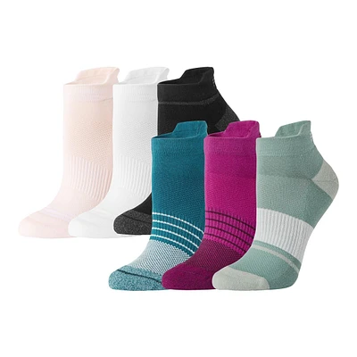 FWD Women's Rise No-Show Socks, Moisture-Wicking, 6-Pack