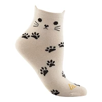 Ripzone Women's 3D Cat Quarter Crew Socks - 3 Pack