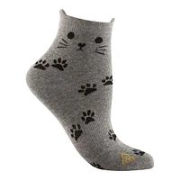 Ripzone Women's 3D Cat Quarter Crew Socks - 3 Pack