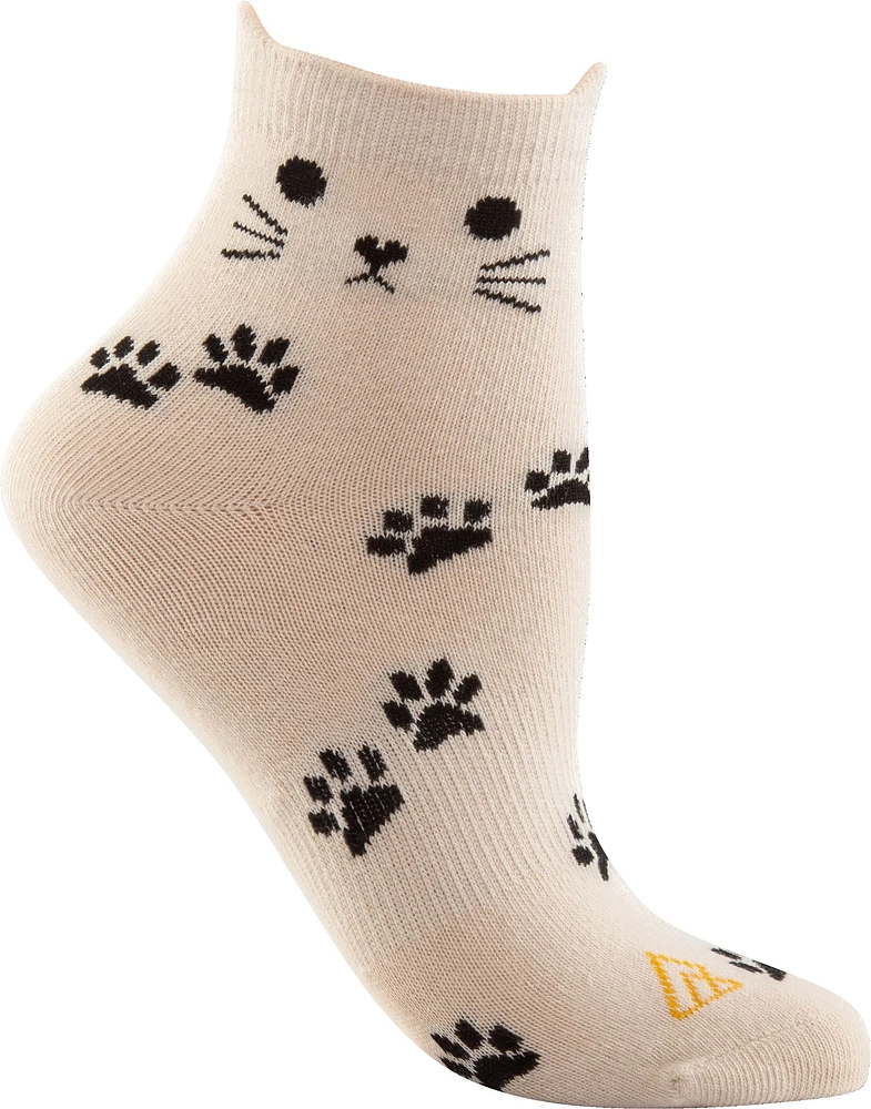 Ripzone Women's 3D Cat Quarter Crew Socks - 3 Pack