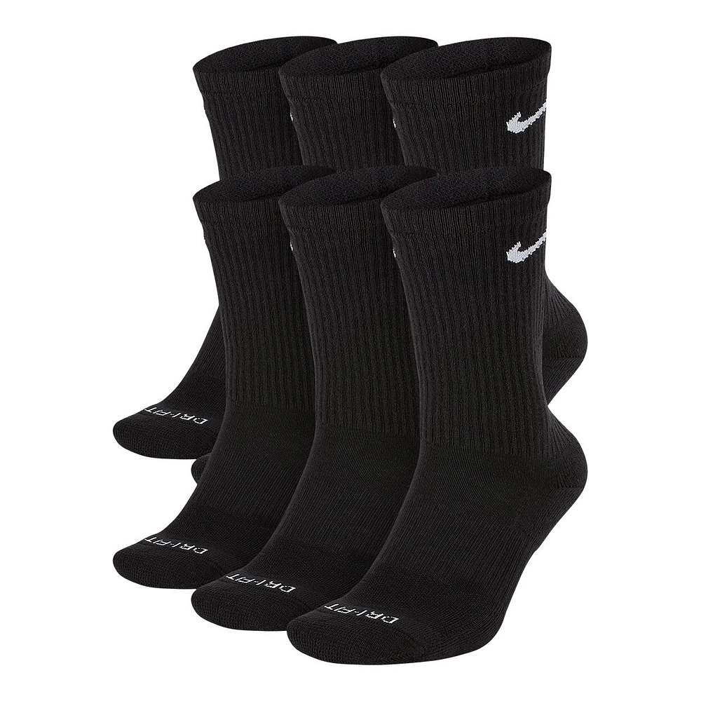 Nike Unisex Everyday Plus Cushioned Athletic Crew Socks - 6 Pack