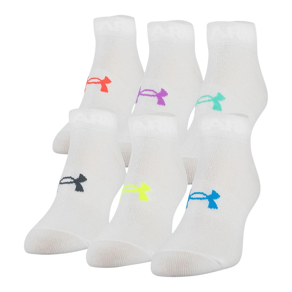 Under Armour Women's Essential Low Socks, Non-Slip, 6-Pack