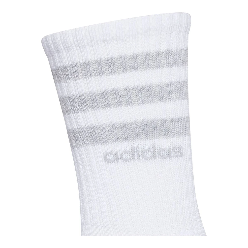 adidas Women's 3-Stripe  Crew Socks, Moisture-Wicking, 3-Pack