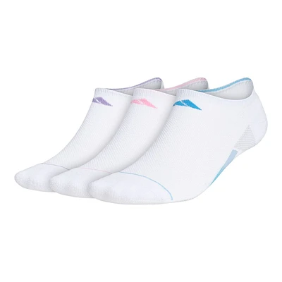 adidas Women's Superlite Stripe III No Show Socks – 3 pk