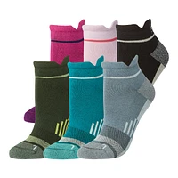 FWD Women's Run No-Show Socks, Compression, Cushioned Sole, 6-Pack