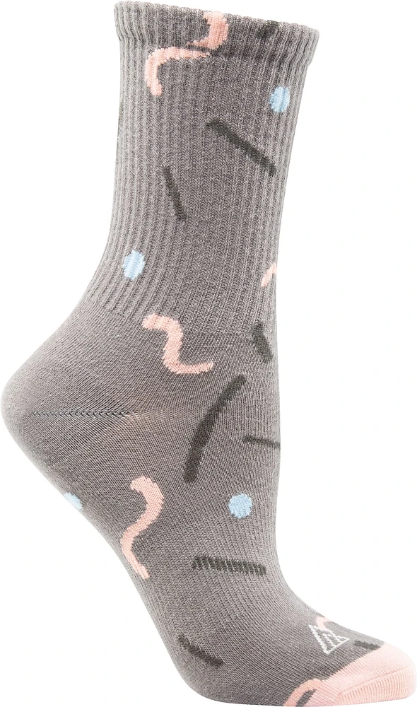 Ripzone Women's Pink Shapes Crew Socks - 3 Pack