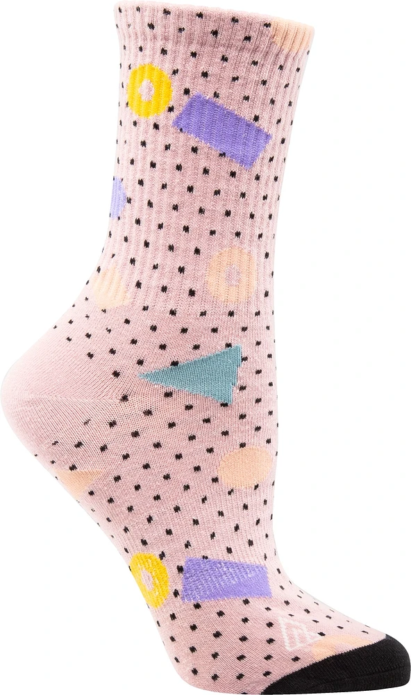 Ripzone Women's Pink Shapes Crew Socks - 3 Pack