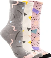 Ripzone Women's Pink Shapes Crew Socks - 3 Pack