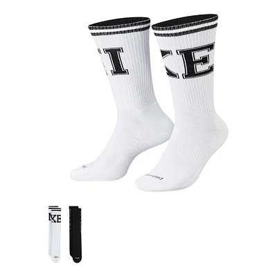 Nike Women's Heritage Everyday Plus Cushioned Breathable Dri-FIT Crew Socks - 2 Pack