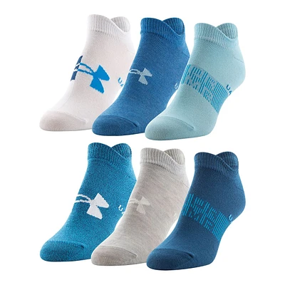 Under Armour Women's Essential No-Show Socks, Arch Support, 6-Pack