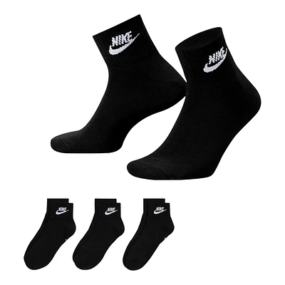 Nike Sportswear Women's Everyday Essential Lightweight Breathable Cushioned Ankle Socks - 3 Pack