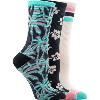 Ripzone Women's Palms Crew Socks - 3 Pack