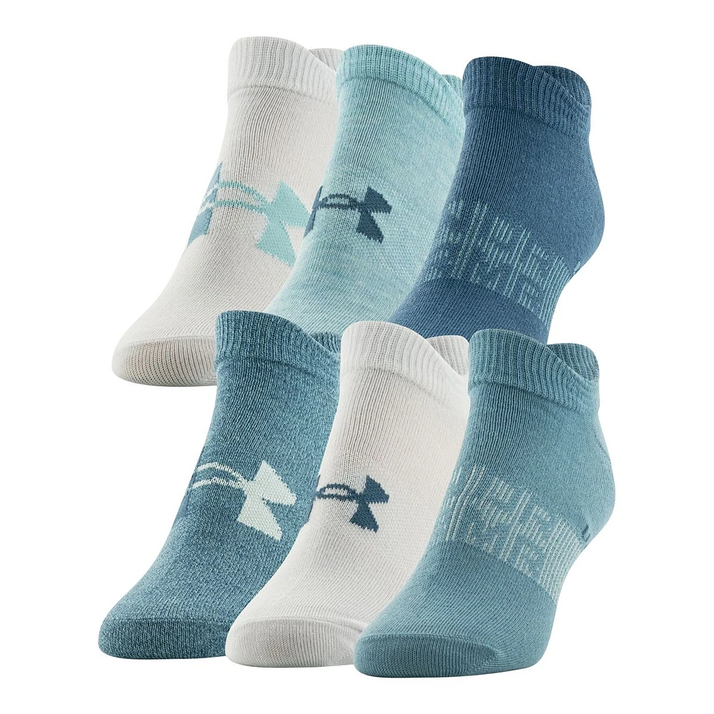 Under Armour Women's Essential 2.0 No Show Socks - 6 Pack