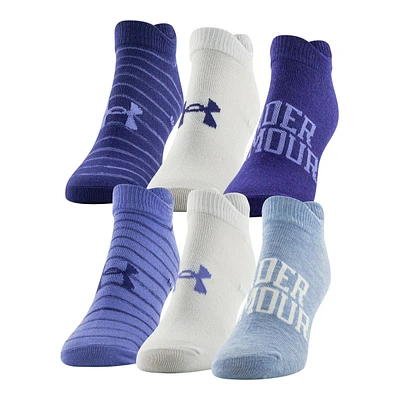 Under Armour Women's Essential 2.0 No Show Socks - 6 Pack