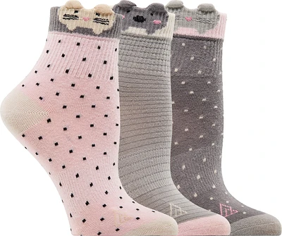 Ripzone Women's Animal Quarter Crew Socks - 3 Pack