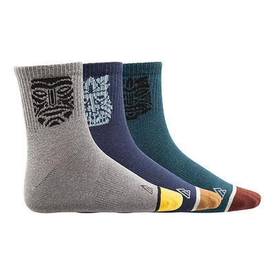 Ripzone Boys' Tiki Quarter Crew Socks - 3 Pack