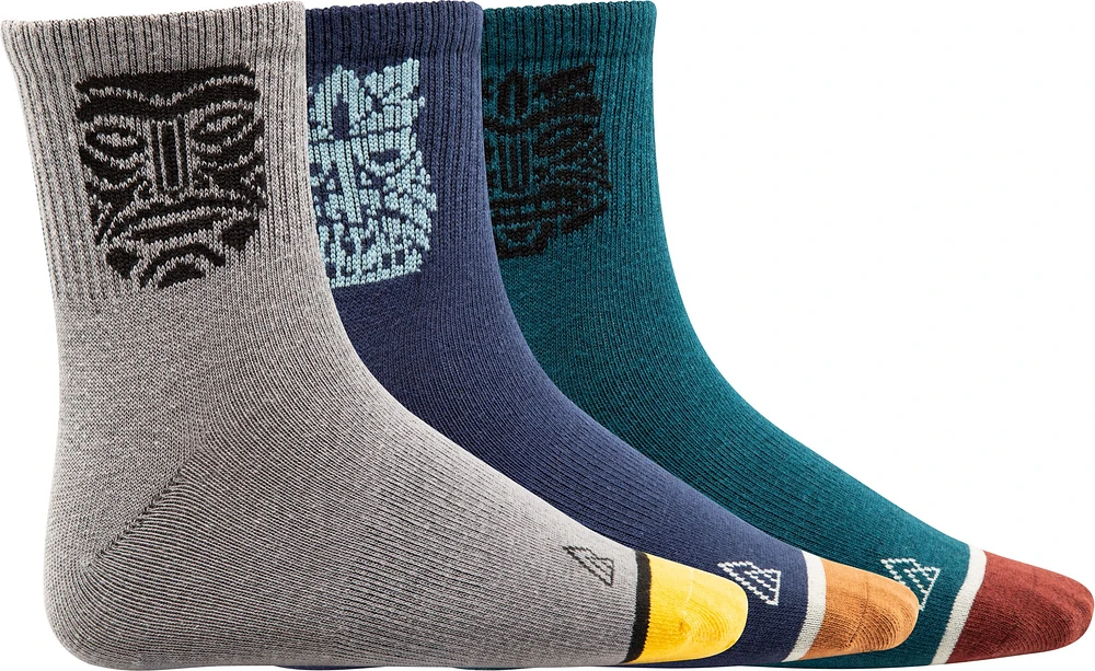 Ripzone Boys' Tiki Quarter Crew Socks - 3 Pack