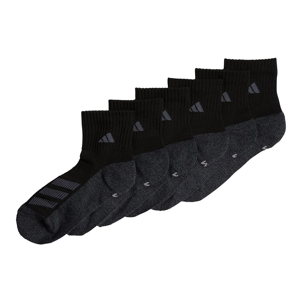 adidas Boys' Y Angle Stripe Cushioned Quarter Socks, 6-Pack