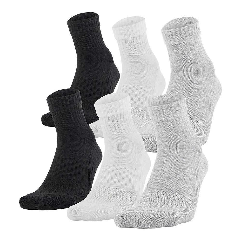 Under Armour Kids' Training Cotton Quarter Crew Socks - 6 pk