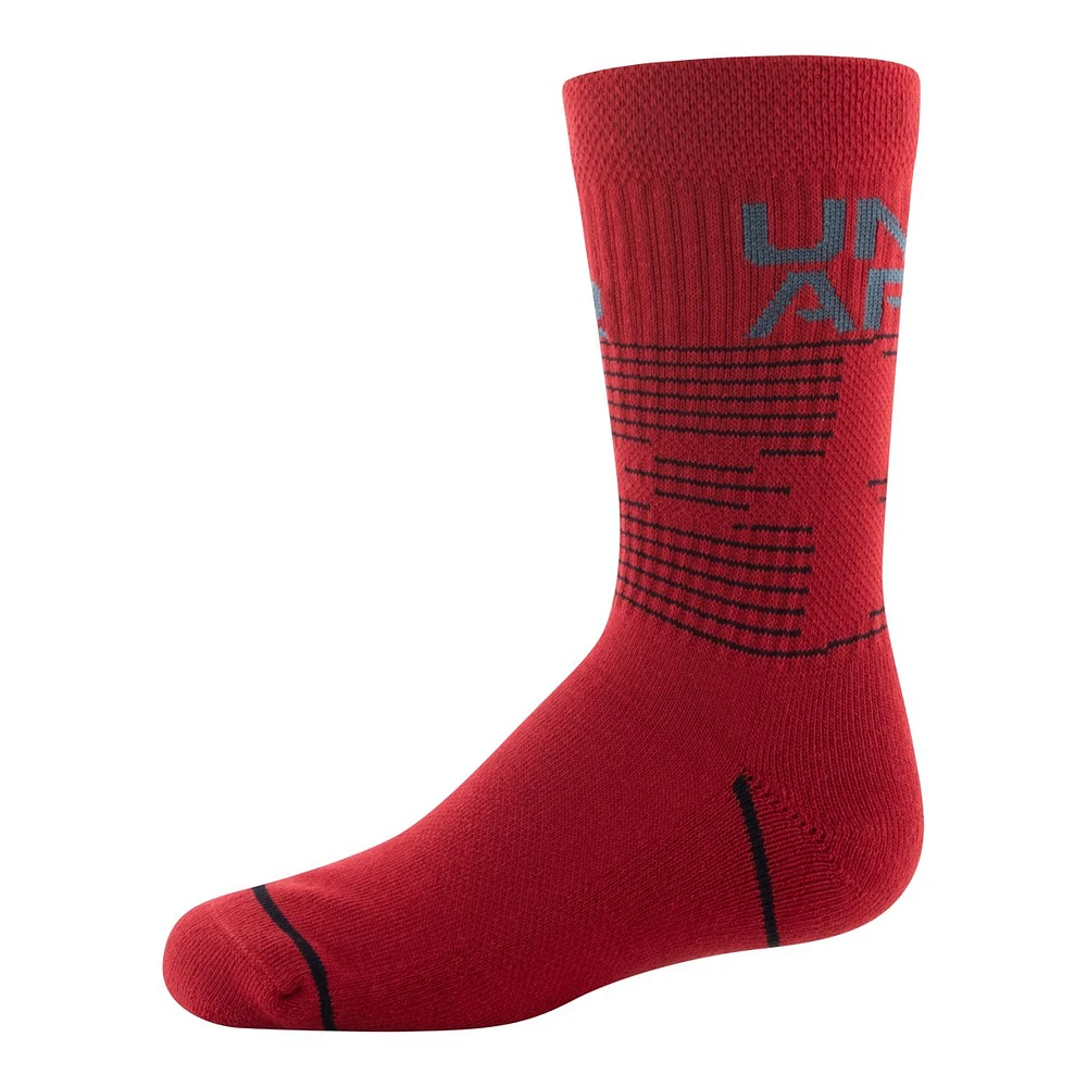 Under Armour Boys' Phenom 5.0 Crew Socks - 3 Pack