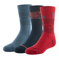 Under Armour Boys' Phenom 5.0 Crew Socks - 3 Pack