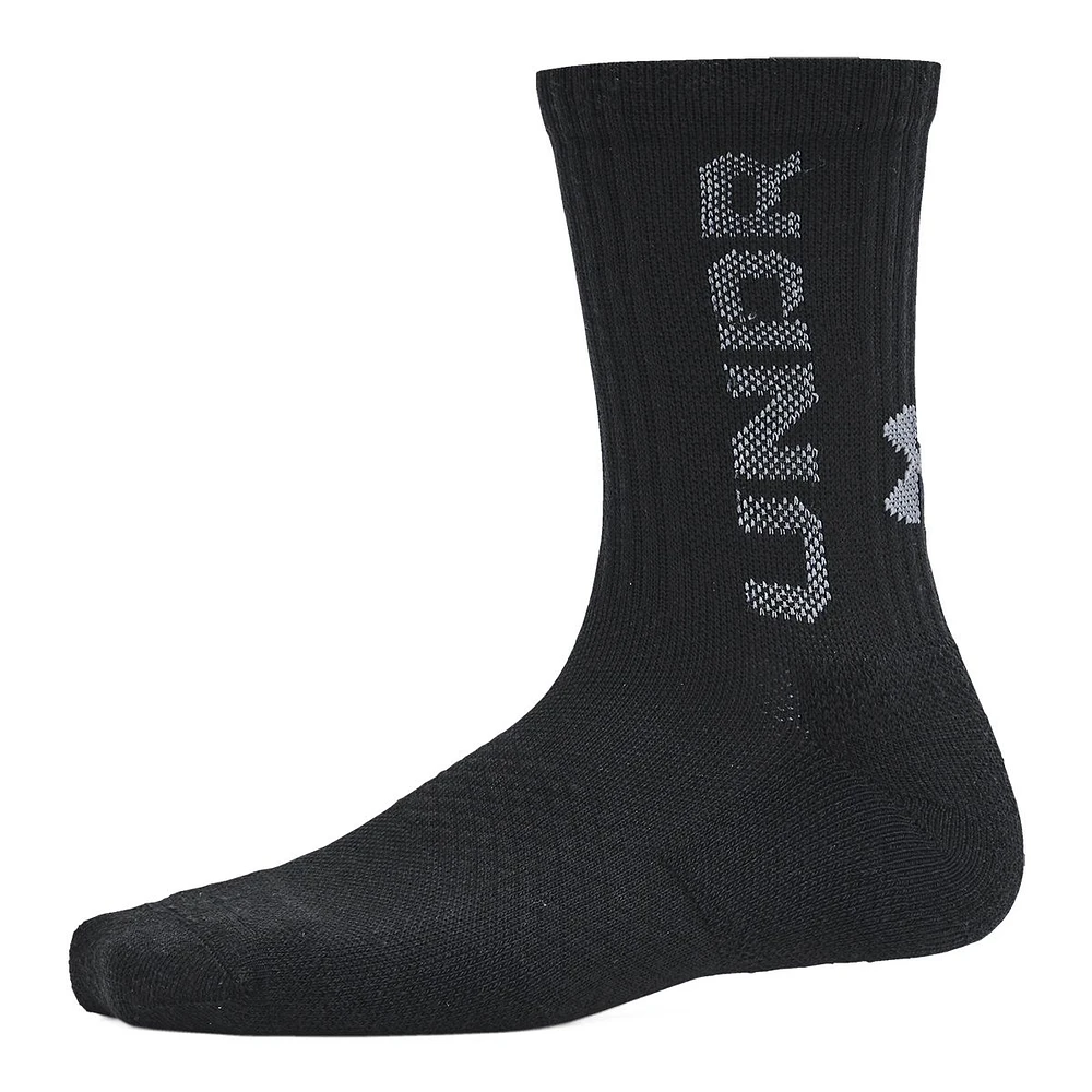 Under Armour Boys' 3-Maker Mid Crew Socks - 3 Pack