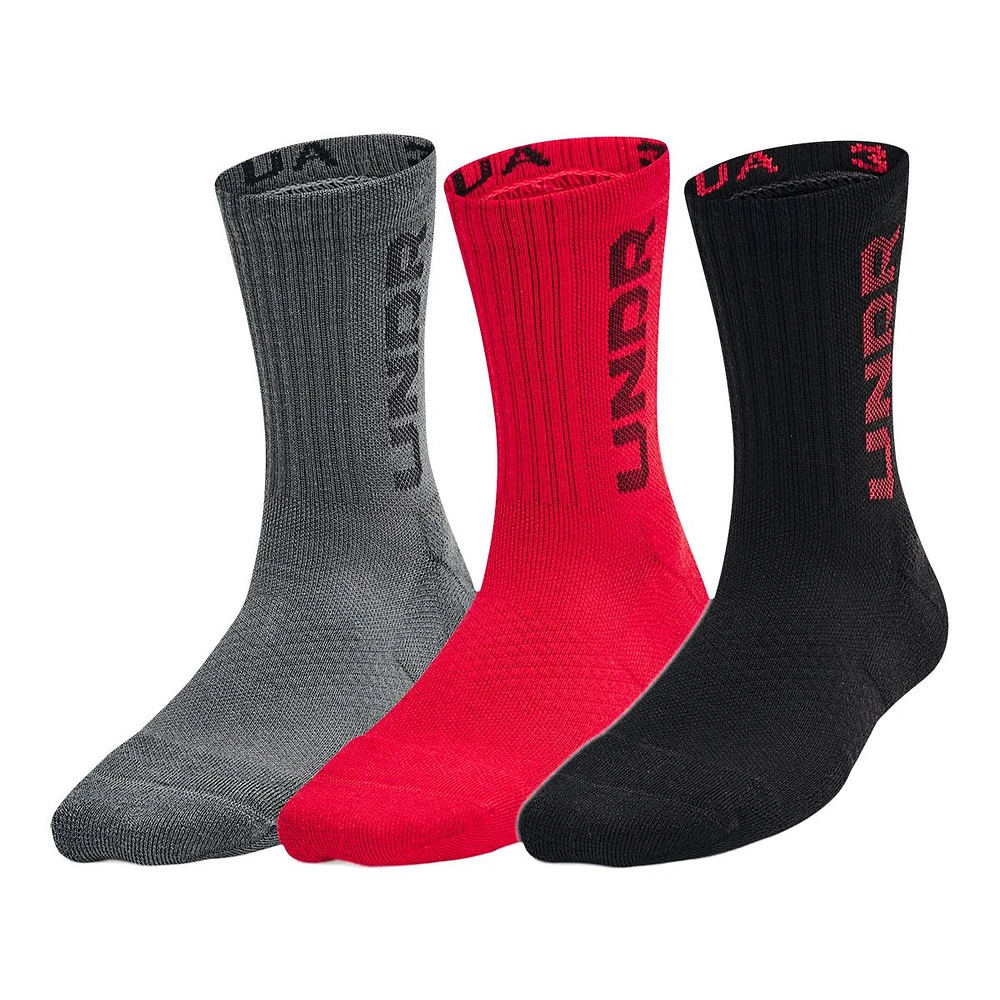 Under Armour Boys' 3-Maker Mid Crew Socks - 3 Pack