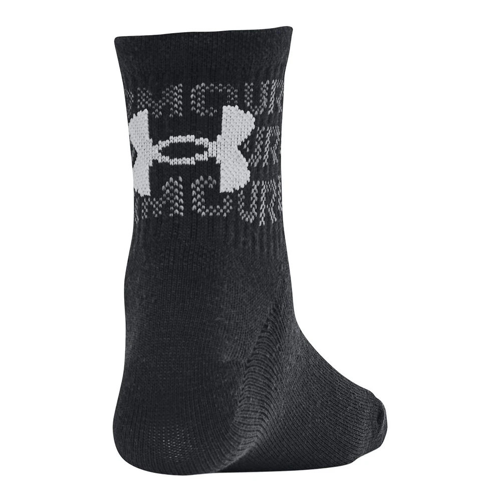 Under Armour Youth Training Cotton Quarter Crew Socks - 6 Pack