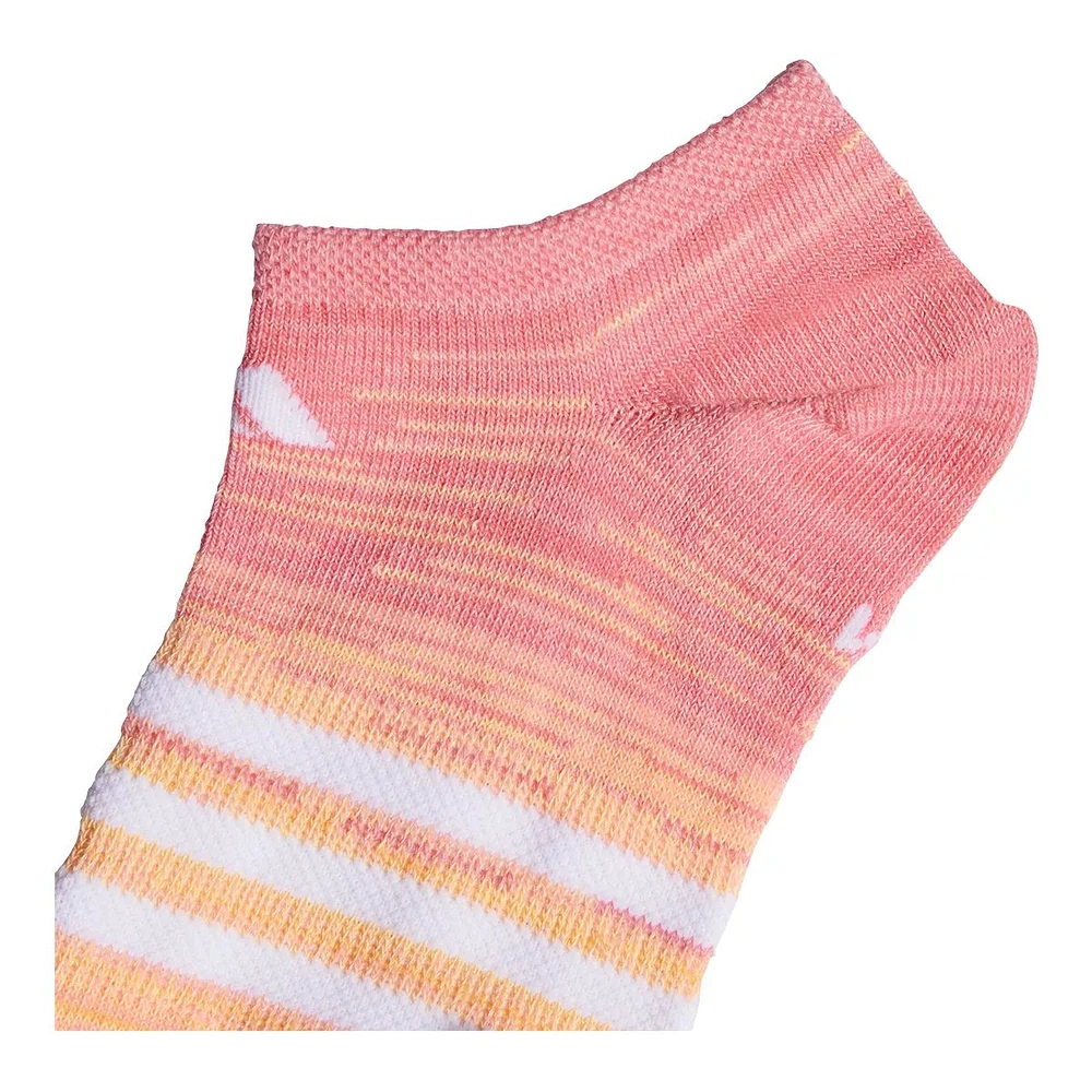 adidas Girls' Superlite Spacedye No Show Socks - 6 Pack