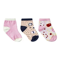 Ripzone Girls' Toddler Quarter Crew Socks - 3 Pack