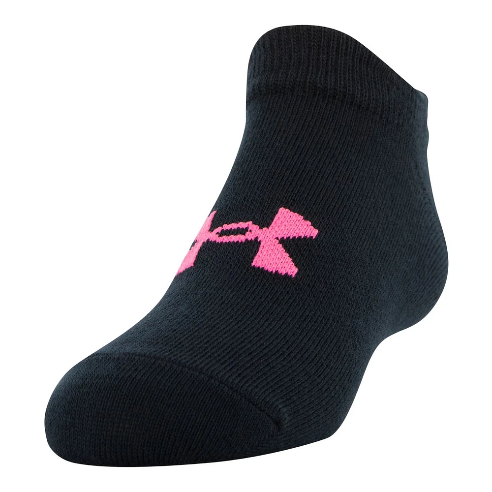 Under Armour Girls' Essential No Show Socks - 6 Pack