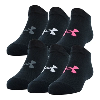 Under Armour Girls' Essential No Show Socks - 6 Pack