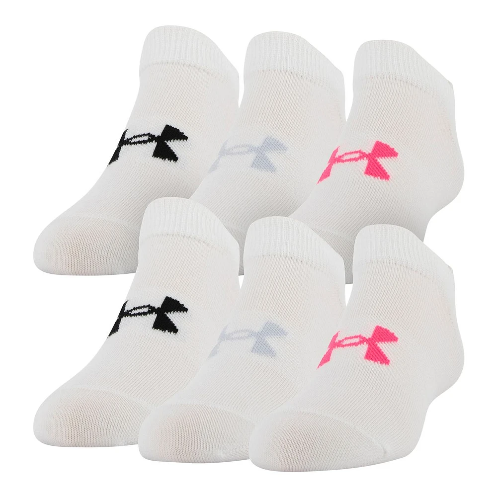 Under Armour Girls' Essential No-Show Socks 6pk