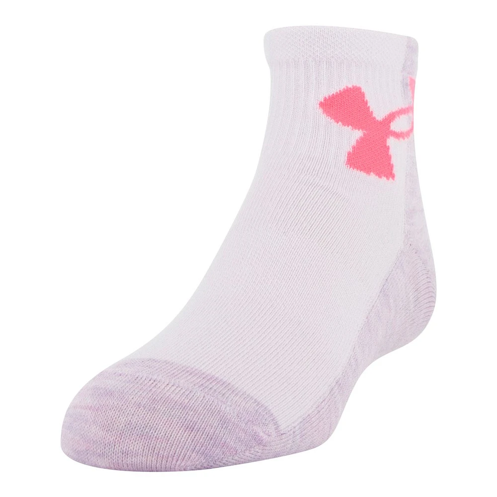 Under Armour Girls' Essential Quarter Socks - 6 Pack