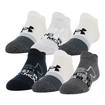 Under Armour Girls' Grade School Essential No Show Socks - 6 Pack