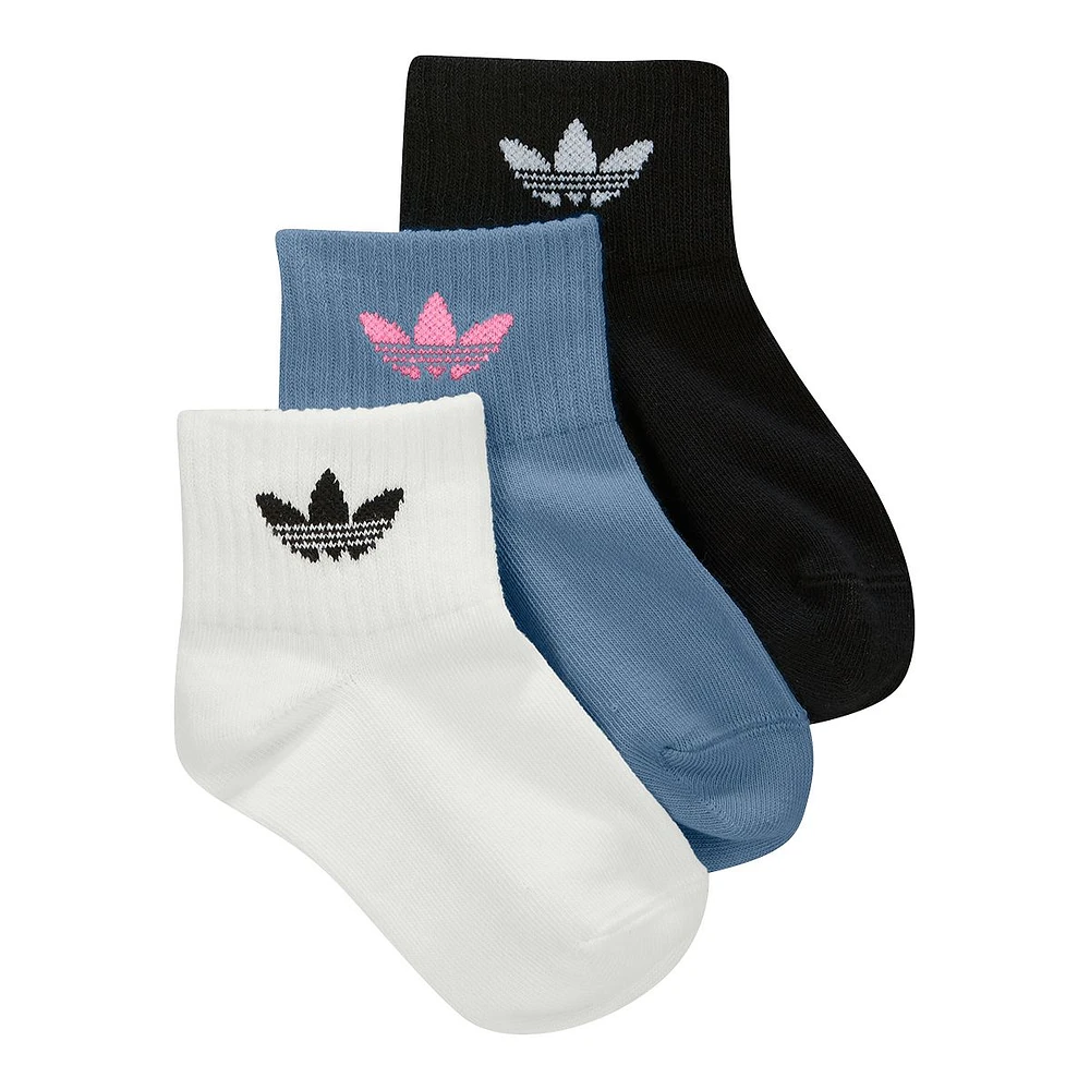 adidas Originals Girls' Trefoil Ankle Socks - 3 Pack